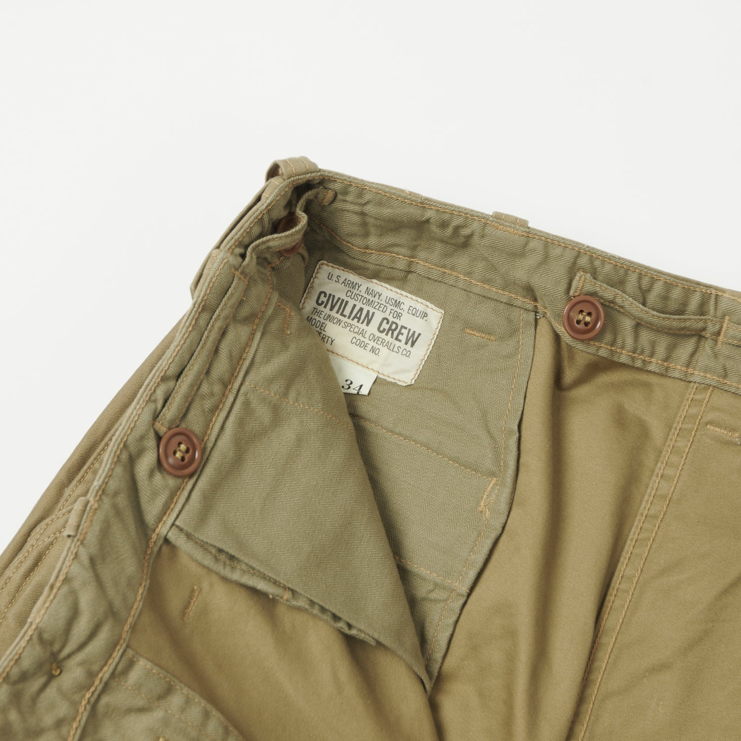 Freewheelers & Co U.S. Military 'M-1943' Trouser -Dark Tan – SON