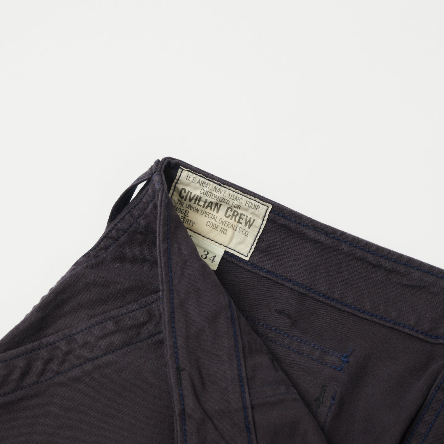 Freewheelers & Co Military Utility Trouser - Eggplant Navy