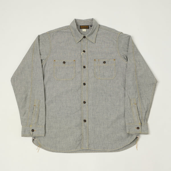 Freewheelers & Co Union Special Overalls 'Neal' Chambray Shirt - Black Pepper