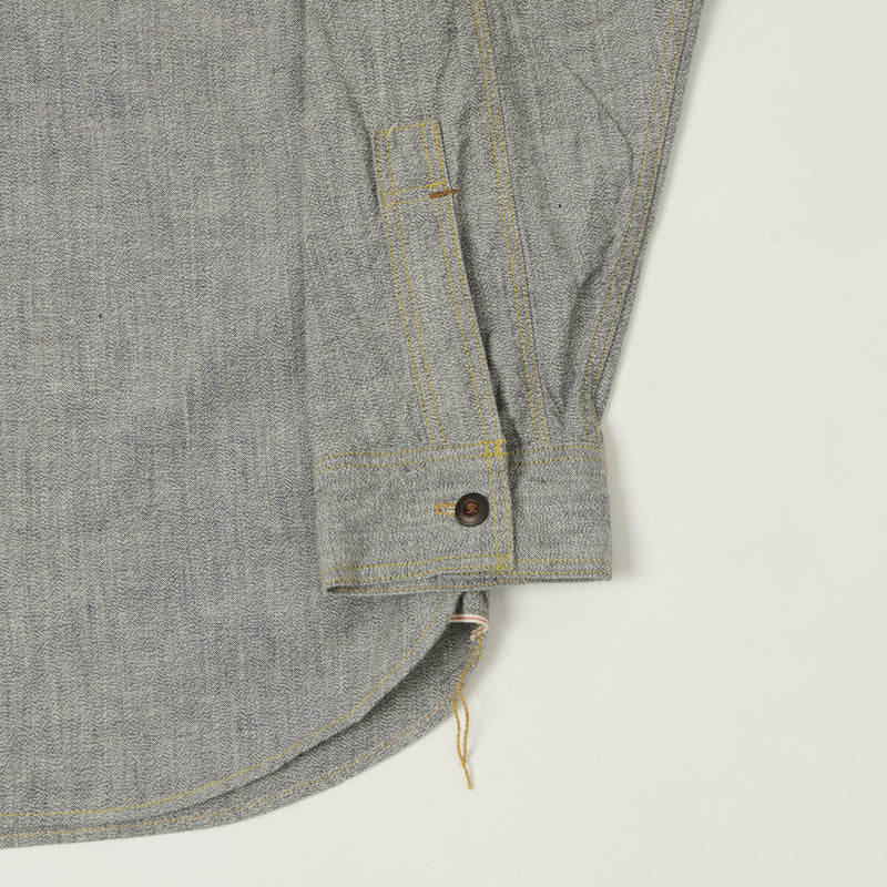 Freewheelers & Co Union Special Overalls 'Neal' Chambray Shirt - Black Pepper