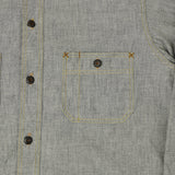 Freewheelers & Co Union Special Overalls 'Neal' Chambray Shirt - White Pepper