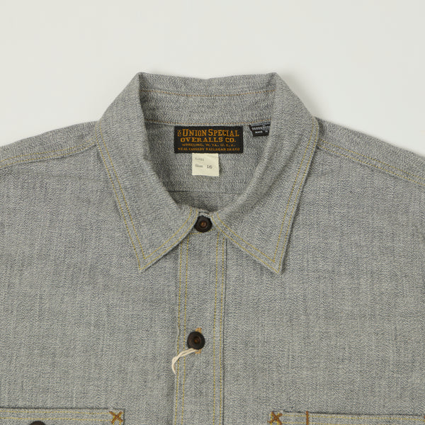 Freewheelers & Co Union Special Overalls 'Neal' Chambray Shirt - Black Pepper