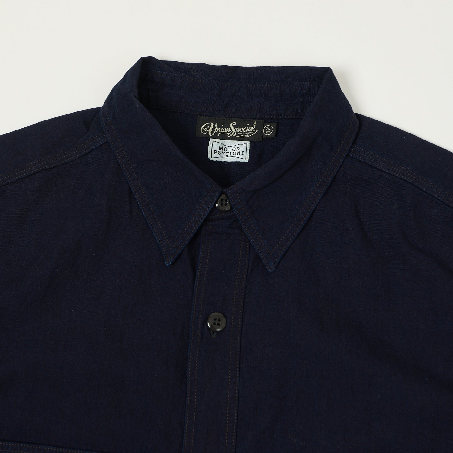 Freewheelers & Co Motor Psyclone 'Peace Valley' Shirt - Navy