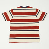 Freewheelers 'Power Wear' Random Striped Set-In Tee - Old Navy/Chilli Red/Dry Cream