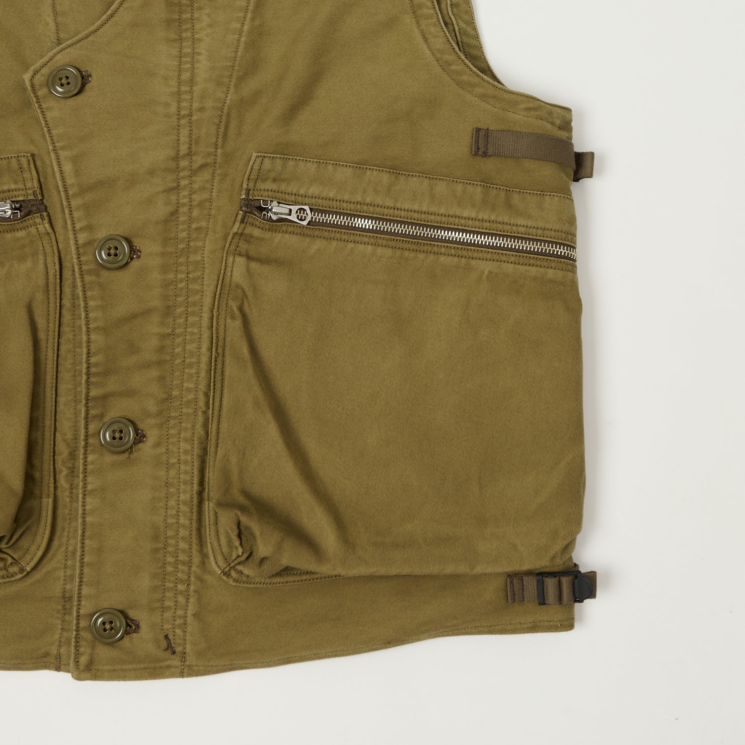Freewheelers & Co 'Speed Engineer' Sleeveless Coat - Khaki