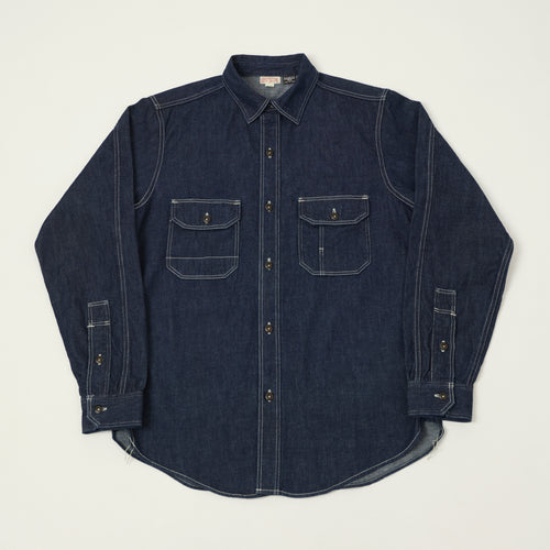 Freewheelers & Co Union Special Overalls 'Birner' 8.5oz Denim Mechanics Shirt - One Wash