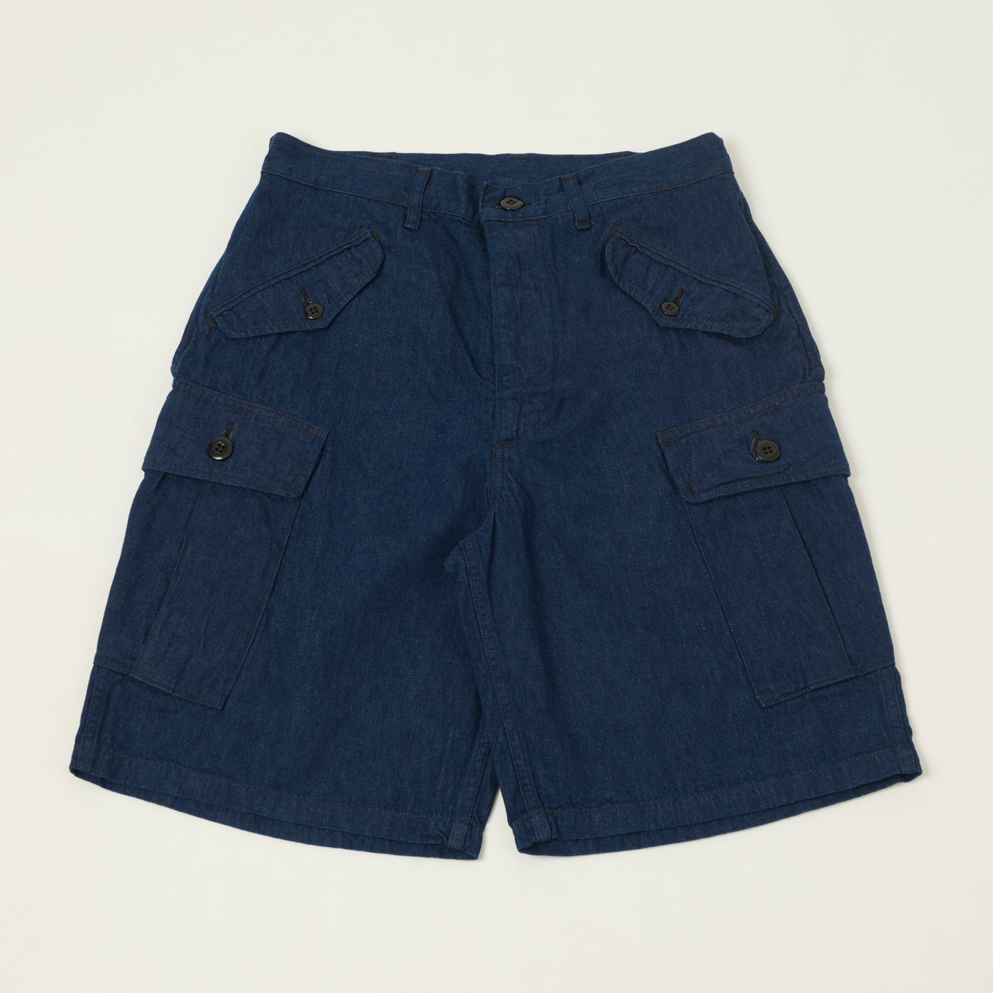 Freewheelers & Co Union Special Overalls 'Jungle Fatigues' 9oz Denim Tropical Shorts - One Wash
