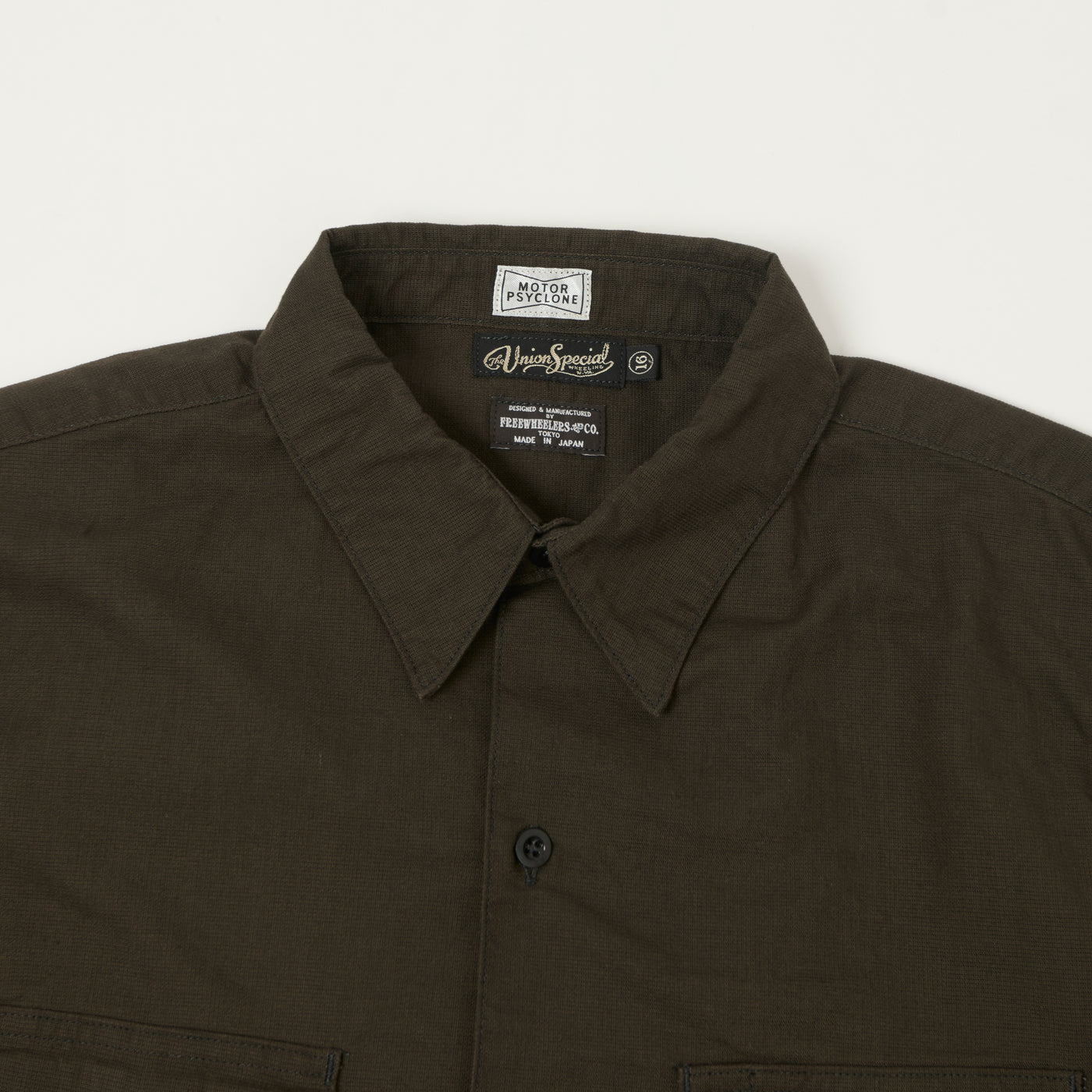 Freewheelers & Co Motor Psyclone 'Corky' Short Sleeve Shirt - Waste Oil Black