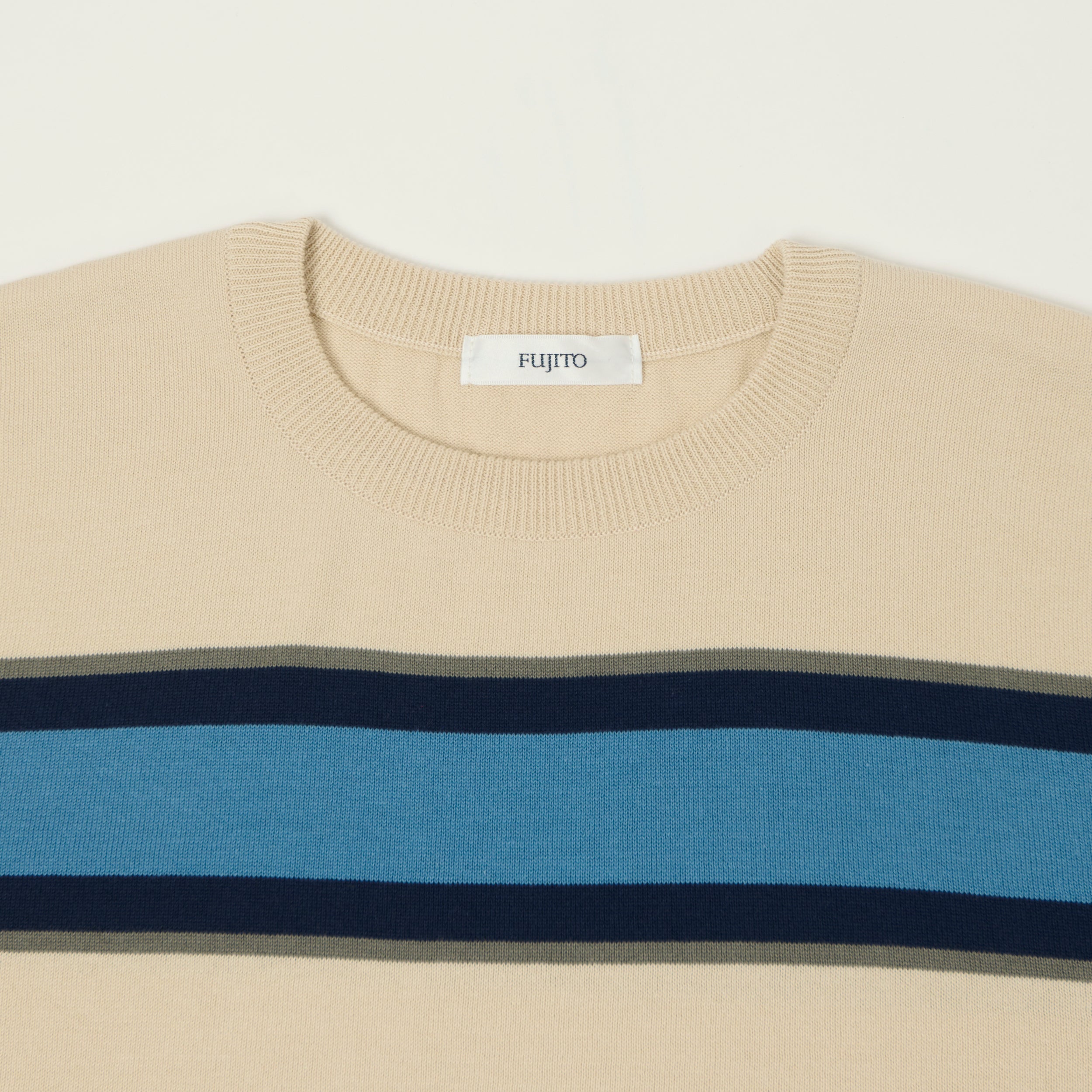 Fujito Border Knit T-Shirt - White – SON OF A STAG