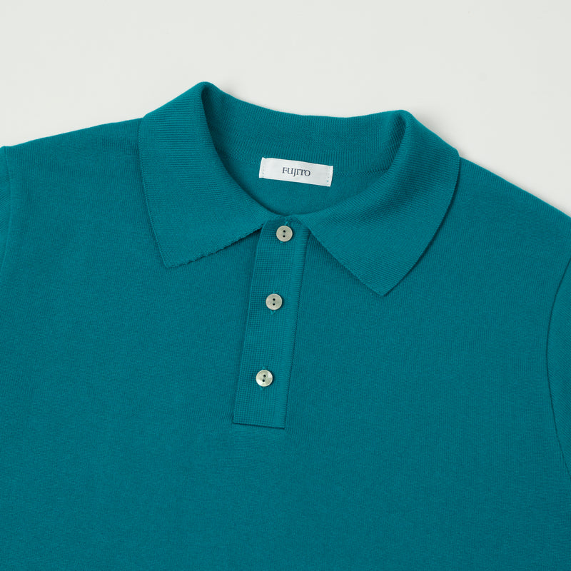 Fujito 'Easy' Solid Collar Knit Polo - Emerald