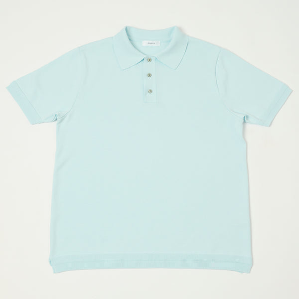 Fujito 'Easy' Solid Collar Knit Polo - Sax