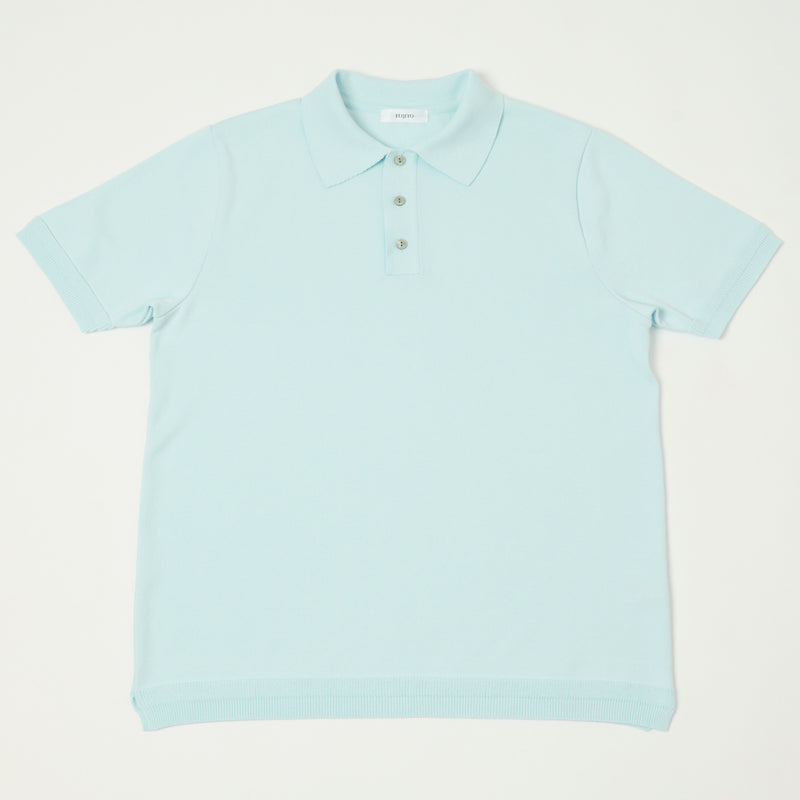 Fujito 'Easy' Solid Collar Knit Polo - Sax