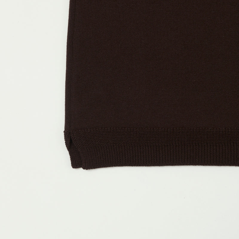 Fujito 'Easy' Solid Collar Knit Polo - Dark Brown