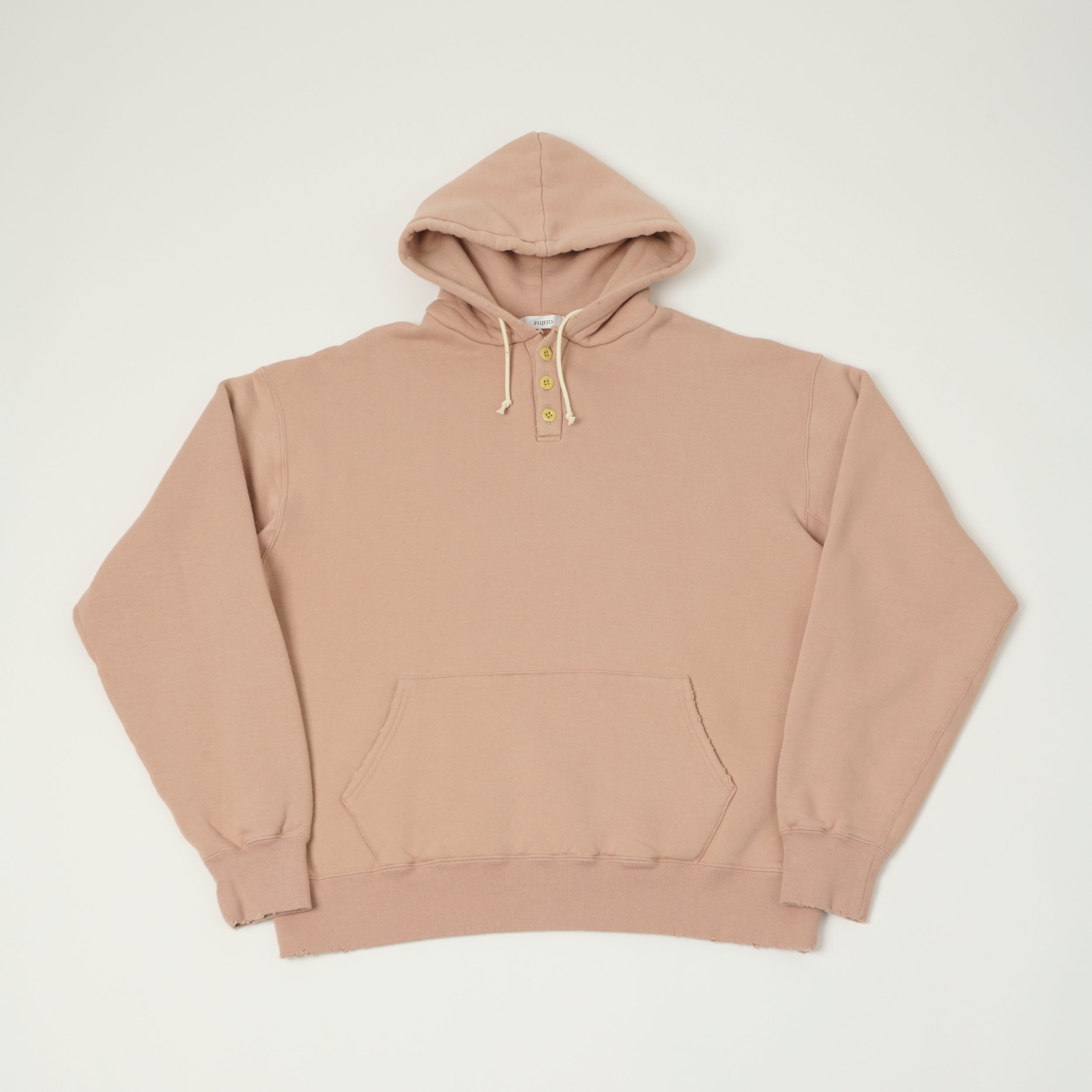 Fujito Henley Neck Sweat Parka - Smokey Pink