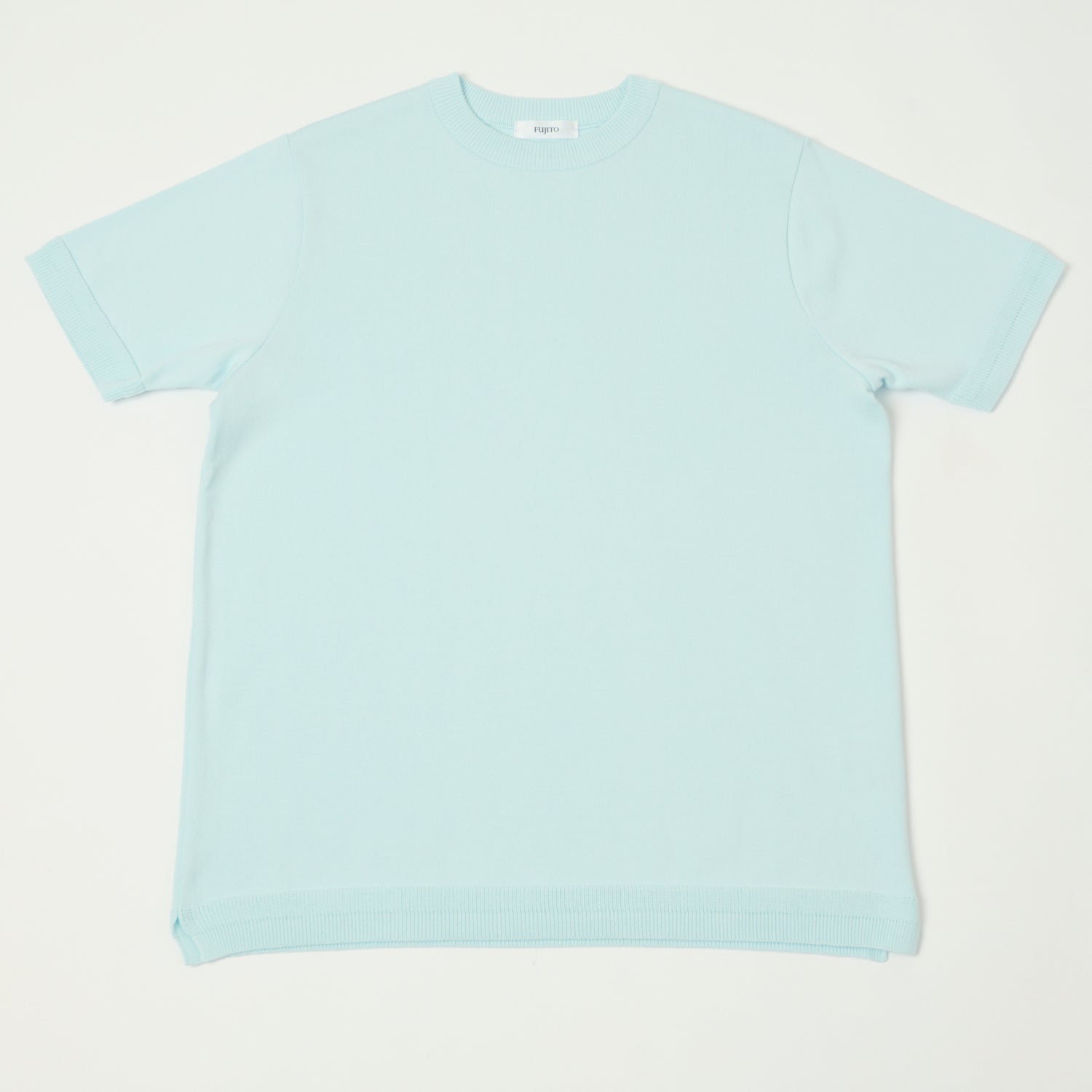 Fujito Knit Crew Neck T-Shirt - Sax