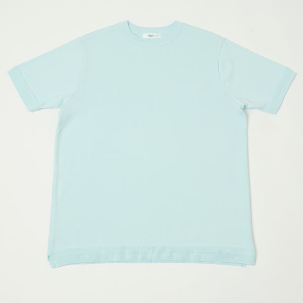 Fujito Knit Crew Neck T-Shirt - Sax