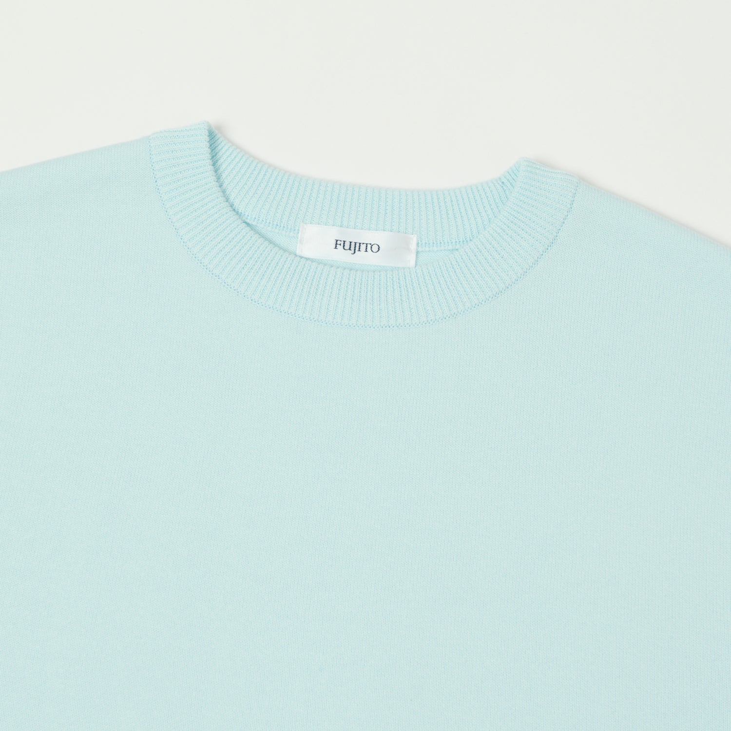 Fujito Knit Crew Neck T-Shirt - Sax