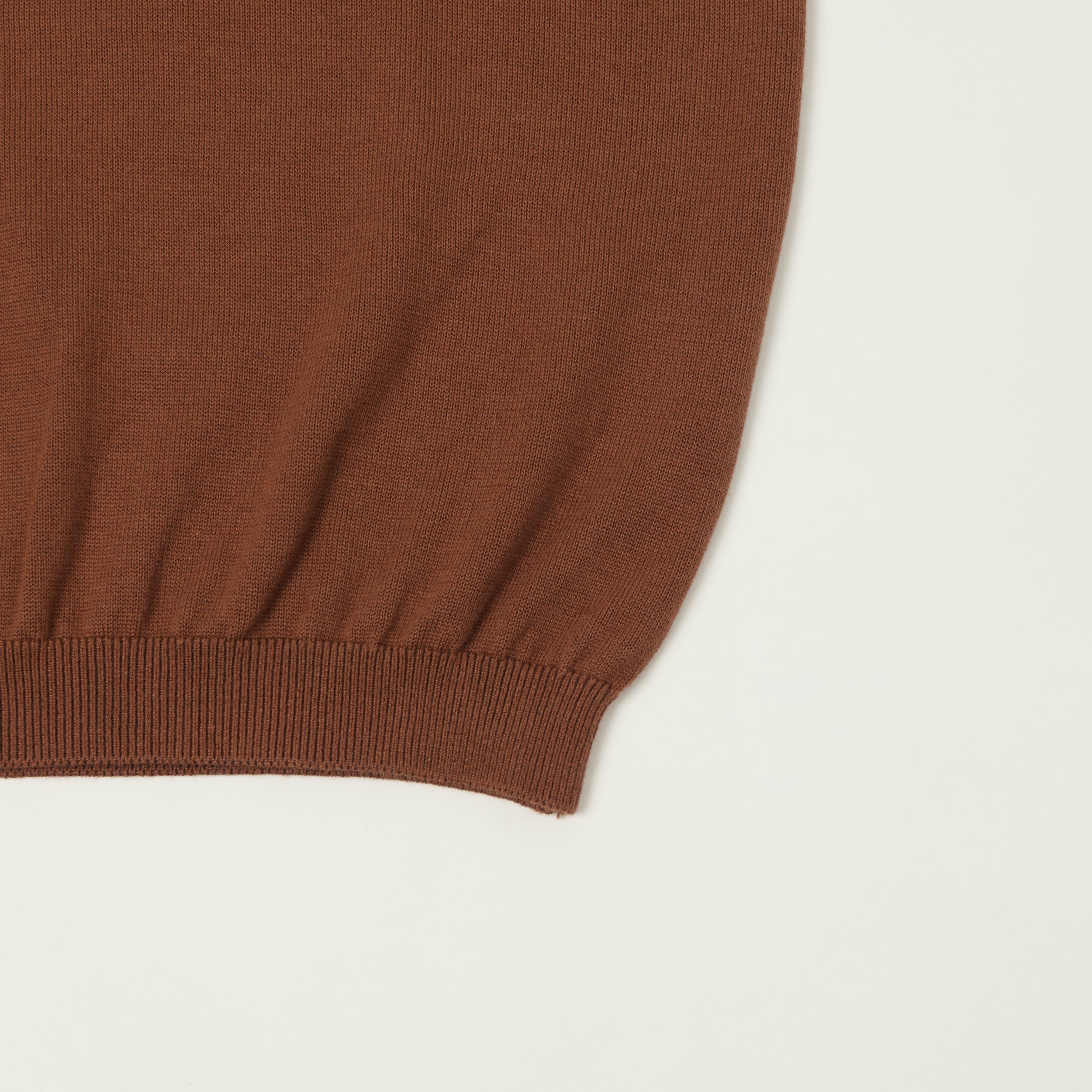 Fujito Knit Skipper Polo Shirt - Brown