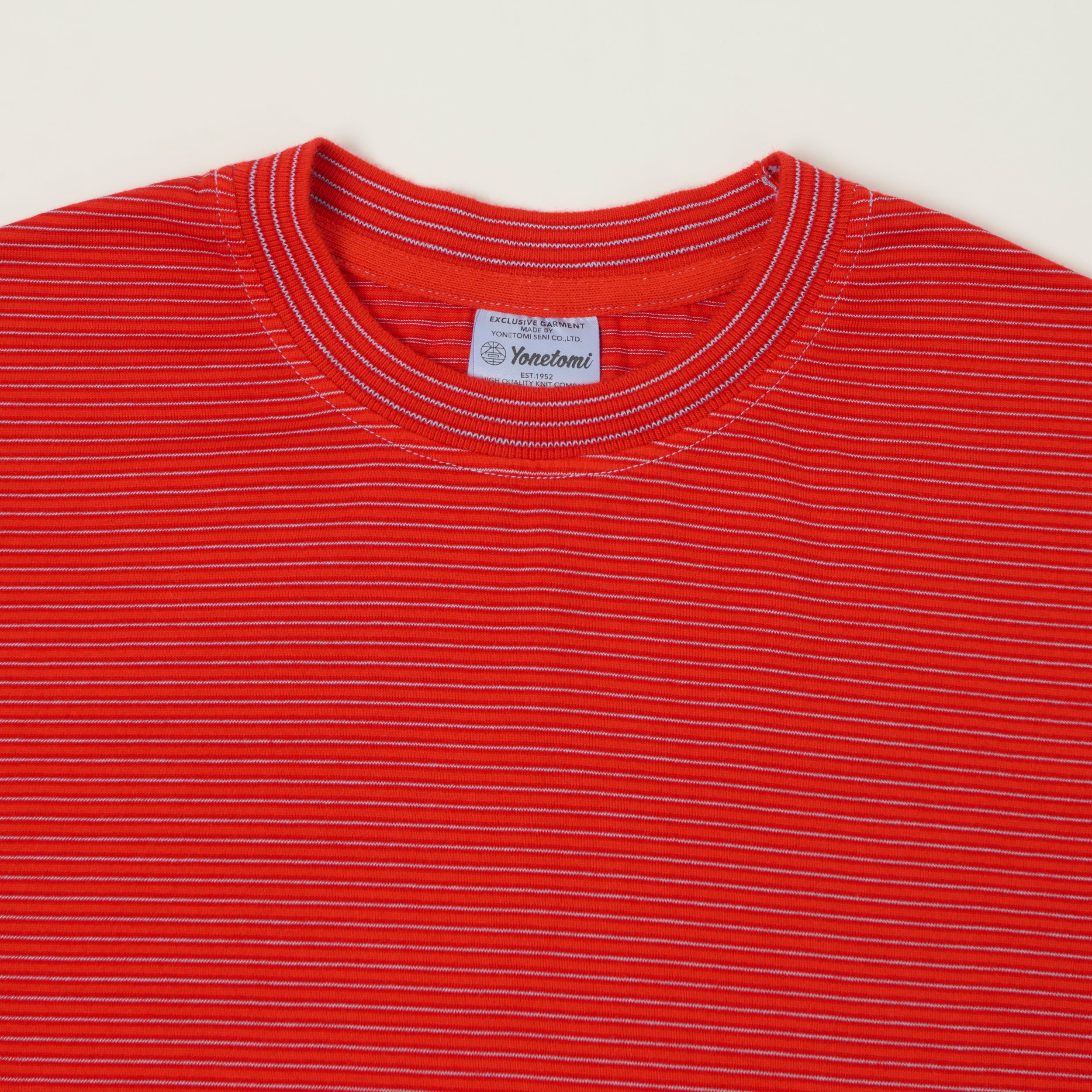 Yonetomi 'New Basic' Garment Dyed Stripe T-Shirt - Red – SON OF A STAG