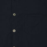 Fujito Rib Collar Short Sleeve Shirt - Navy