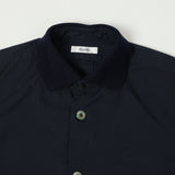 Fujito Rib Collar Short Sleeve Shirt - Navy