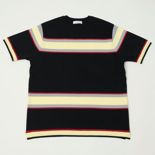 Fujito Border Knit T-Shirt - Black