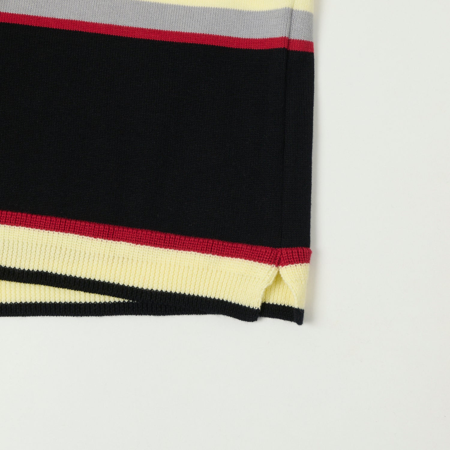 Fujito Border Knit T-Shirt - Black