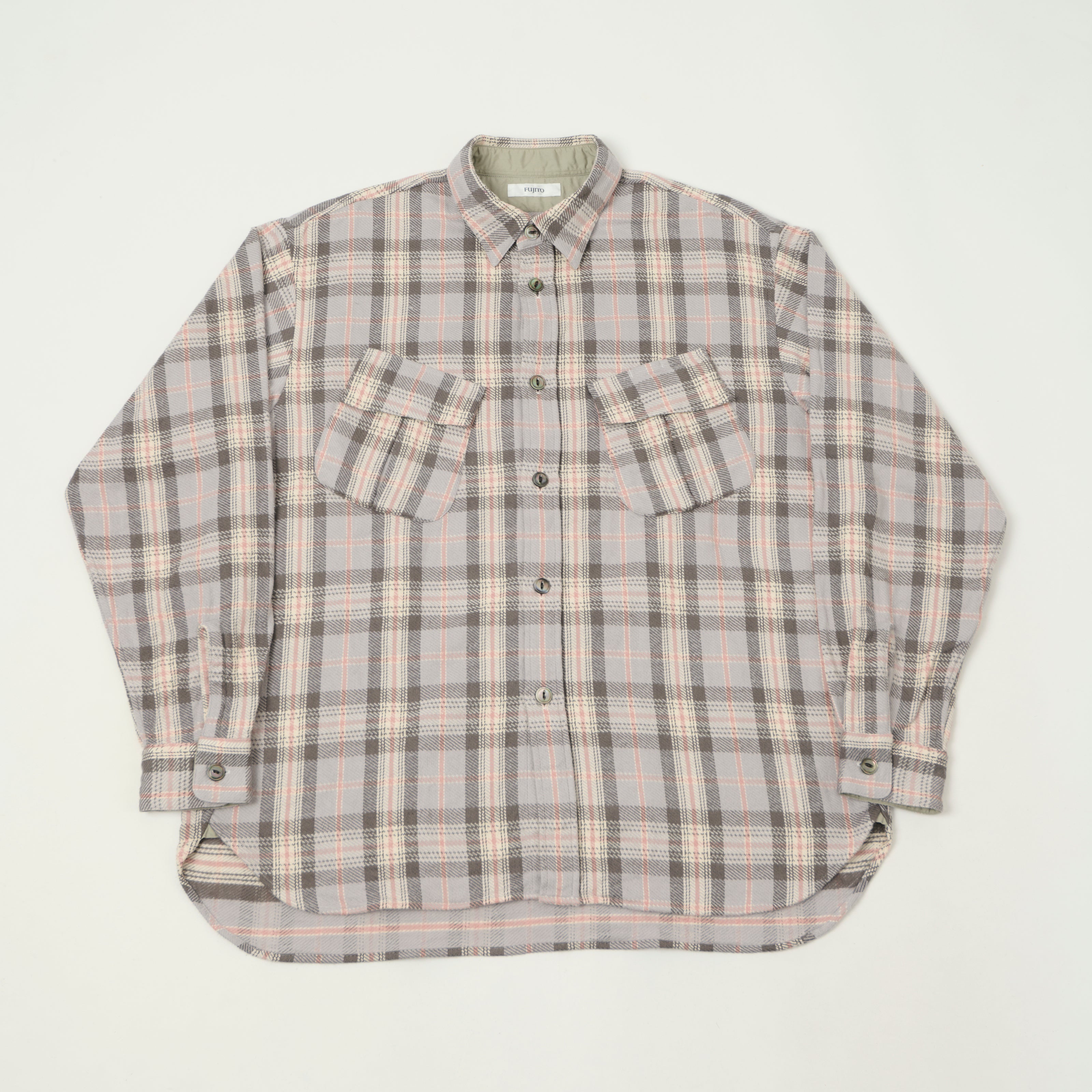 Fujito Fatigue Pocket Plaid Shirt - Pink