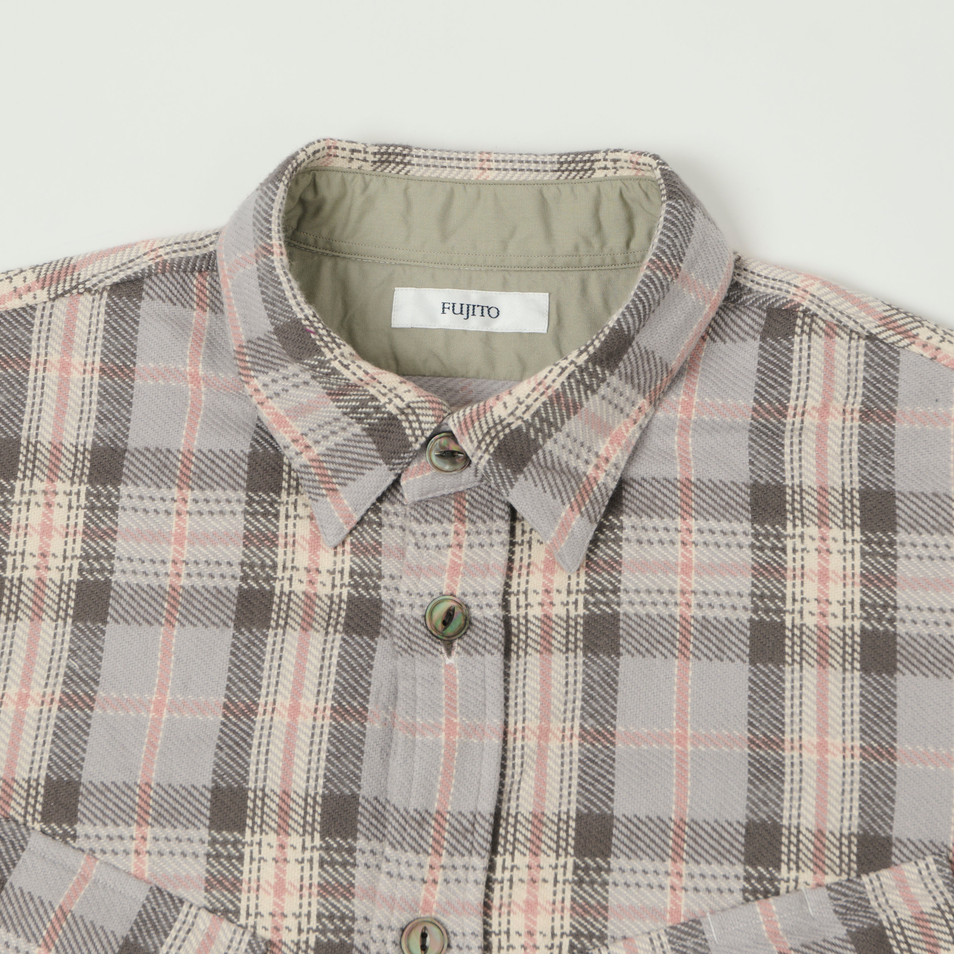 Fujito Fatigue Pocket Plaid Shirt - Pink