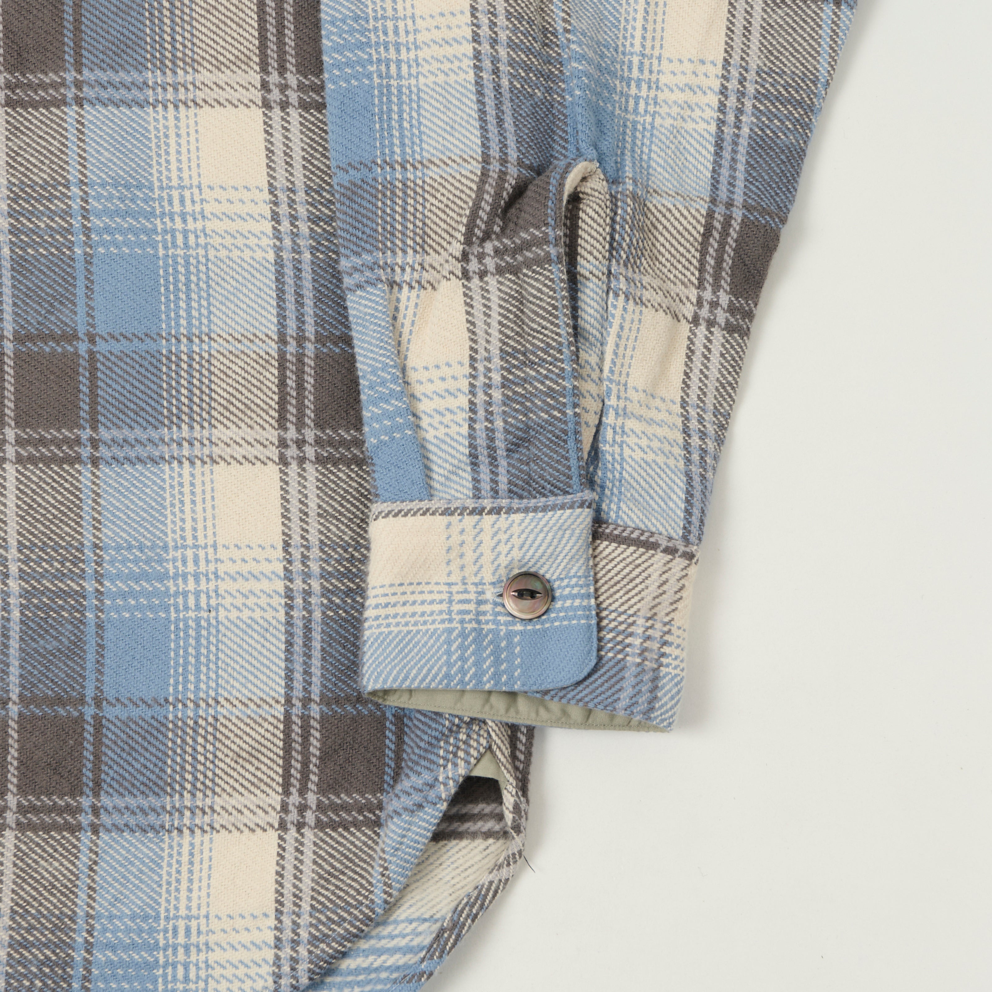 Fujito Fatigue Pocket Plaid Shirt - Blue