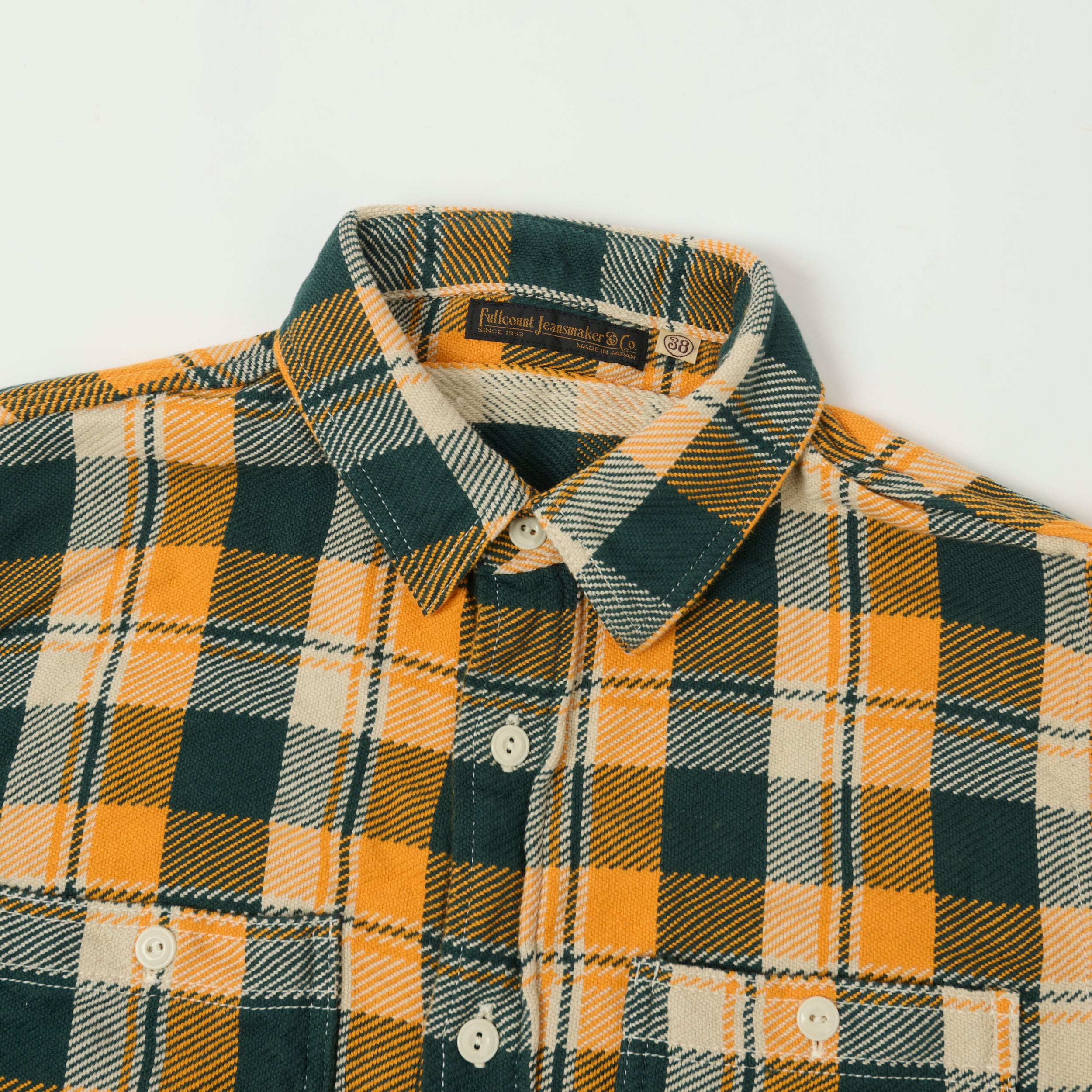 FULLCOUNT 4085 Check Flannel Shirt - Yellow/Green