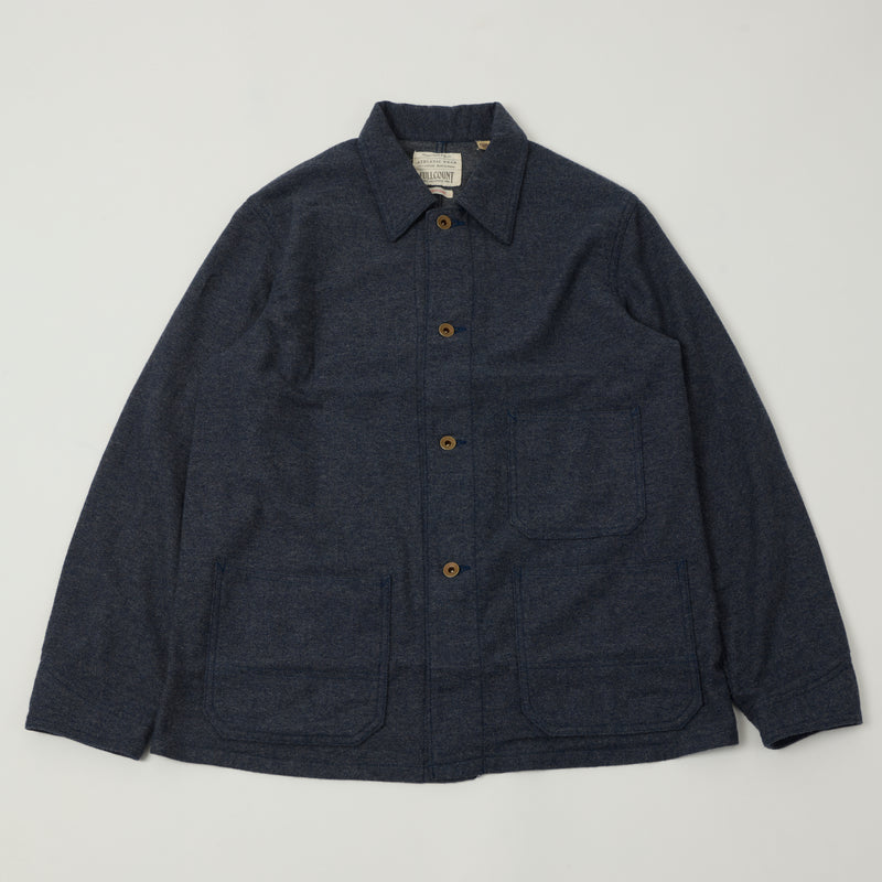 Full Count 2015-10 Wool/Cashmere Lightweight Overshirt - Navy