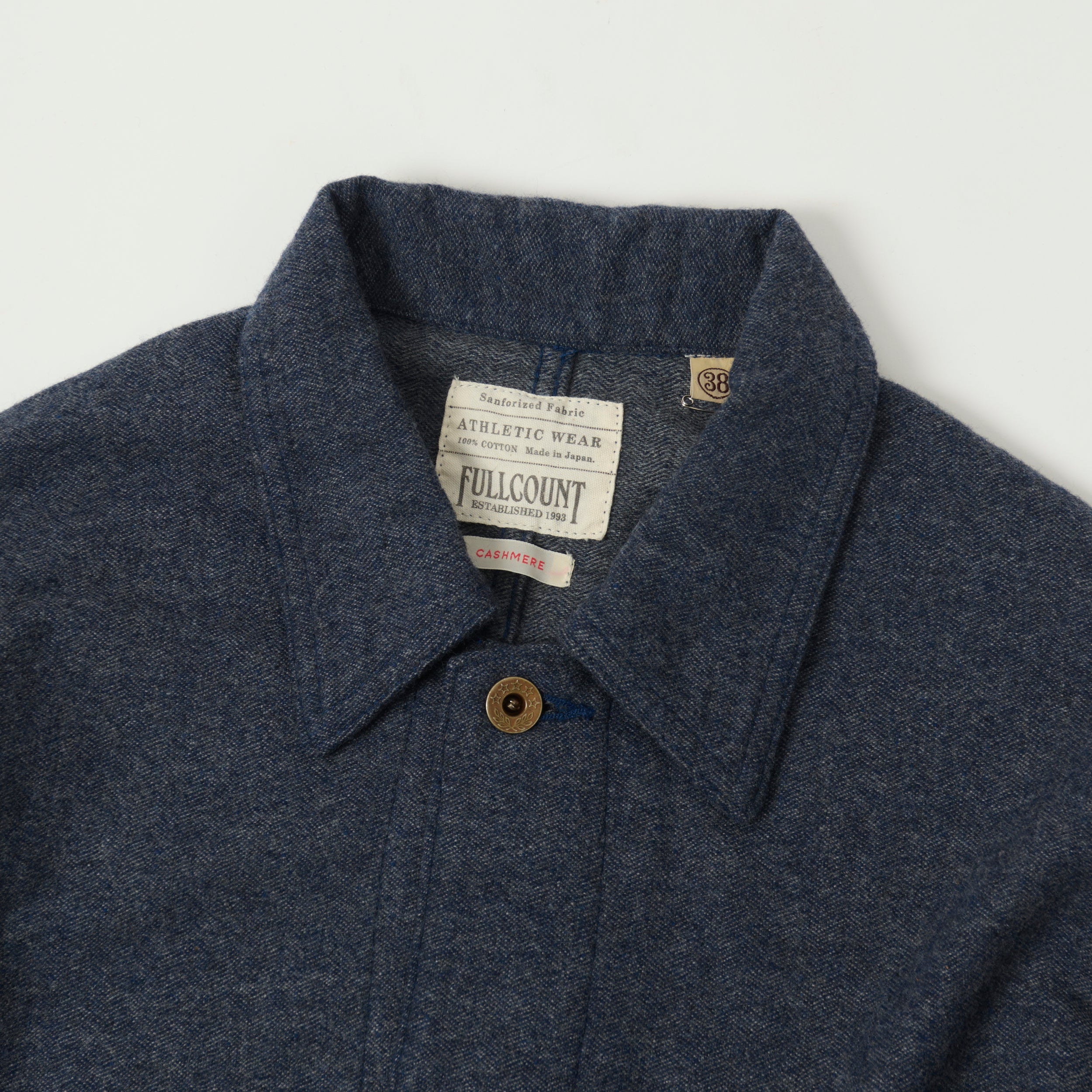 FULLCOUNT 2015 Wool/Cashmere Lightweight Overshirt - Navy