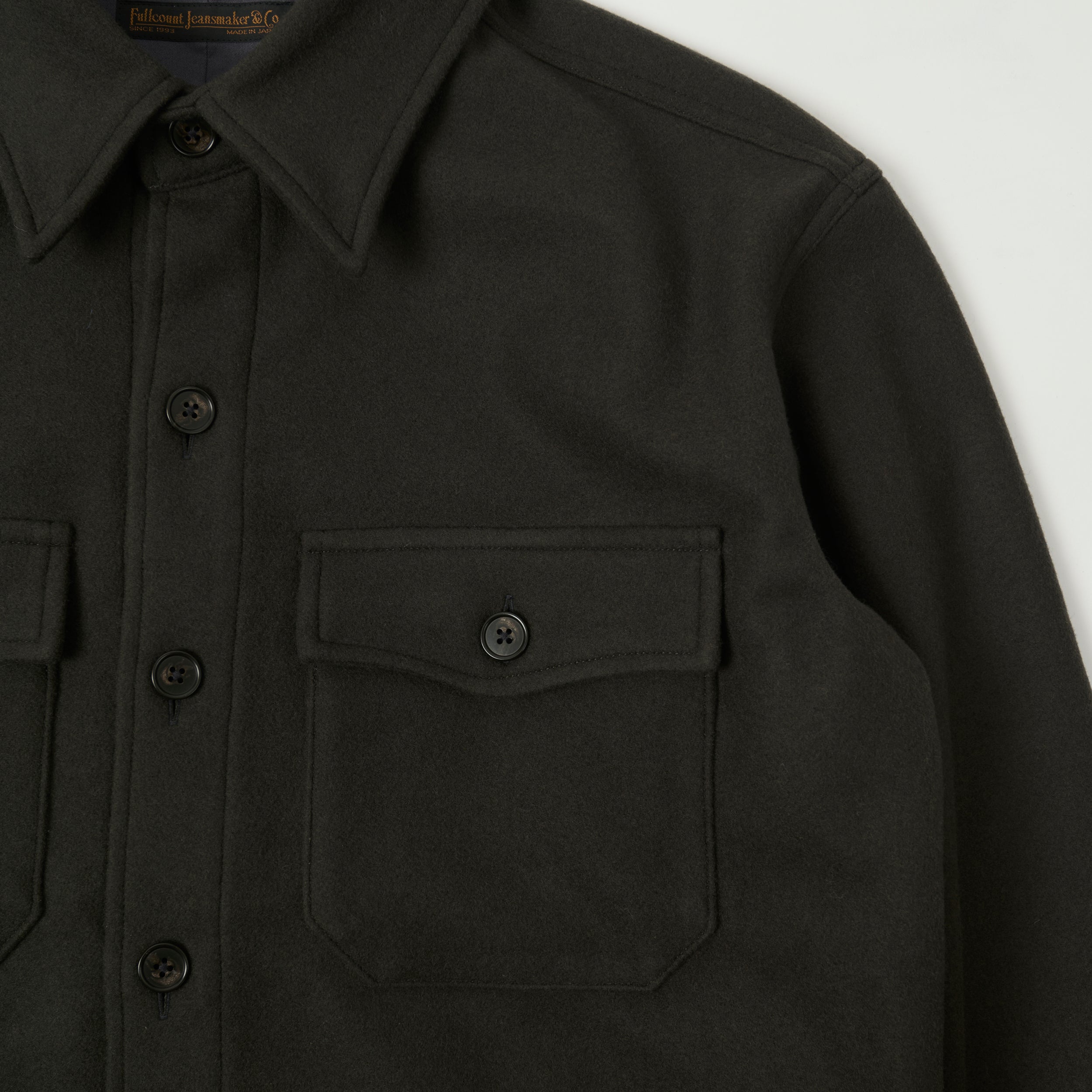 FULLCOUNT 4088S Heavy Wool CPO Shirt - Black