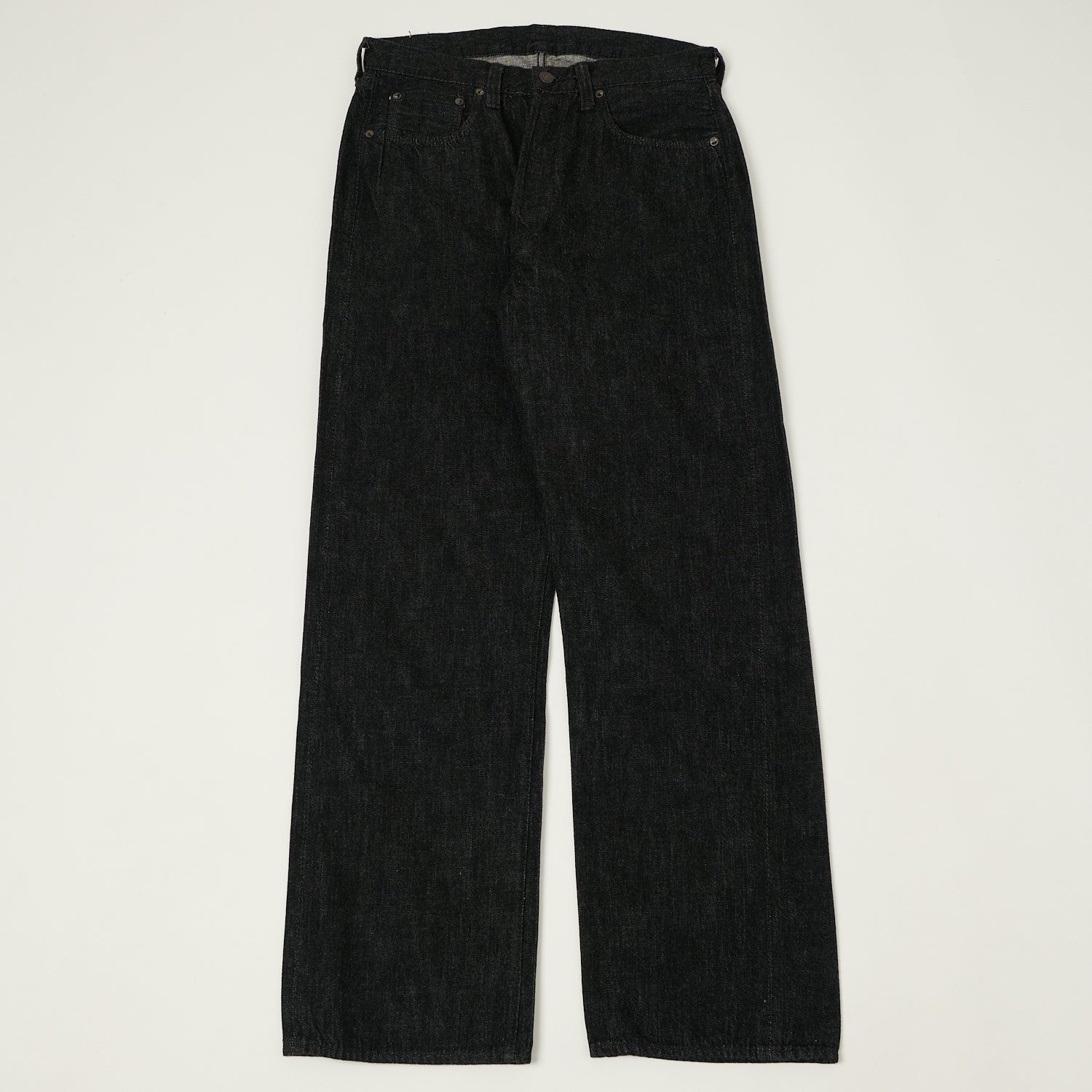 FULLCOUNT 0105SS 'Super Smooth' 11.5oz Wide Straight Jean - Black One Wash