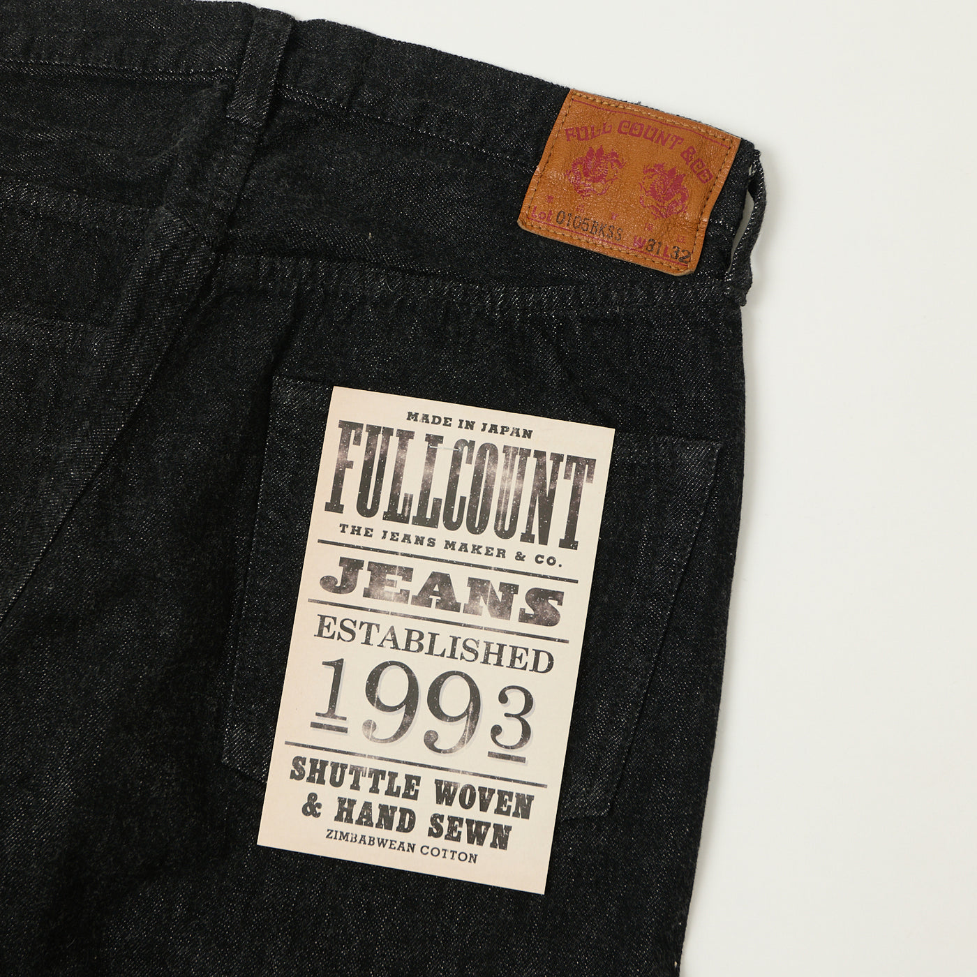 FULLCOUNT 0105SS 'Super Smooth' 11.5oz Wide Straight Jean - Black One Wash