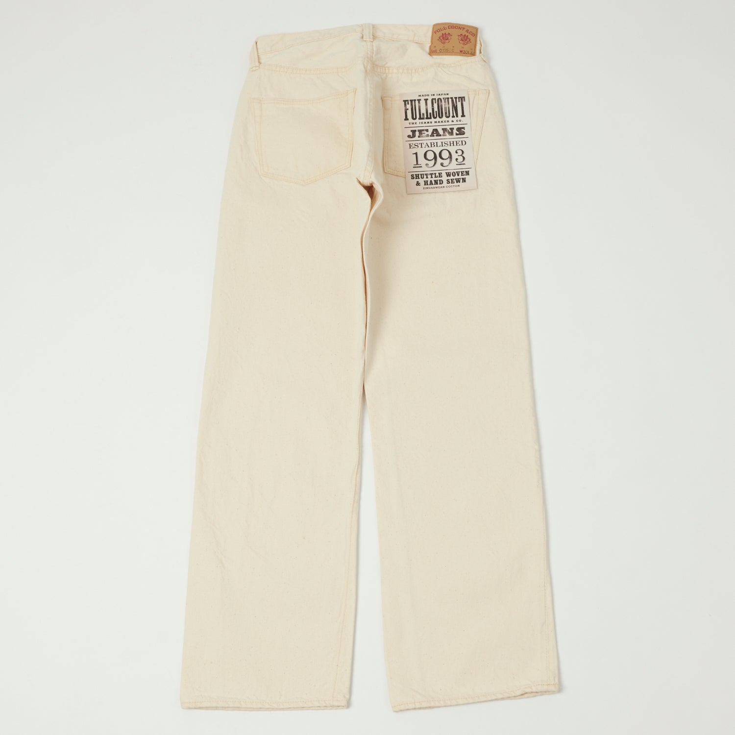 FULLCOUNT 0105 13.7oz Wide Straight Jean - Ecru One Wash – SON OF
