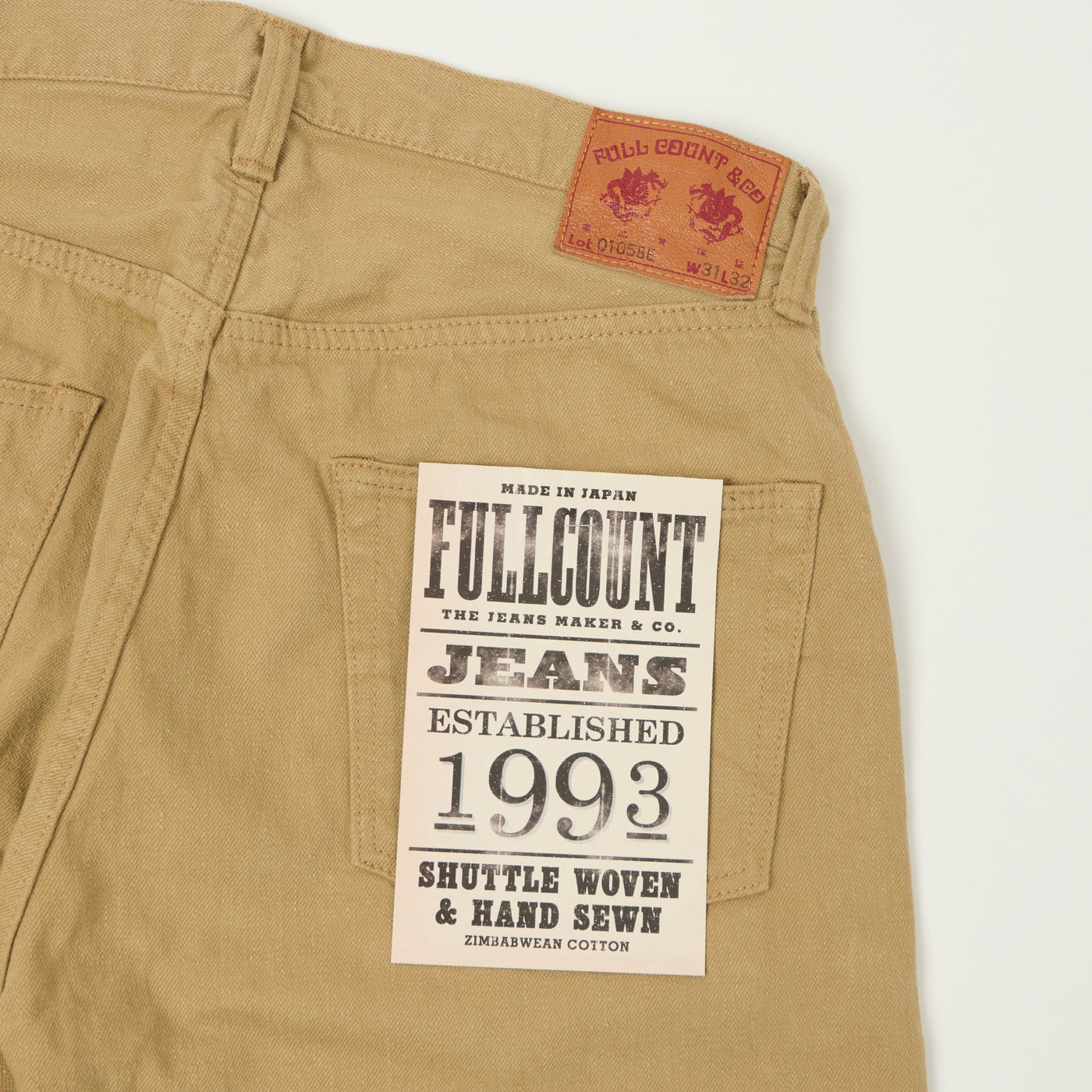 FULLCOUNT 0105 12oz Wide Straight Jean - Beige