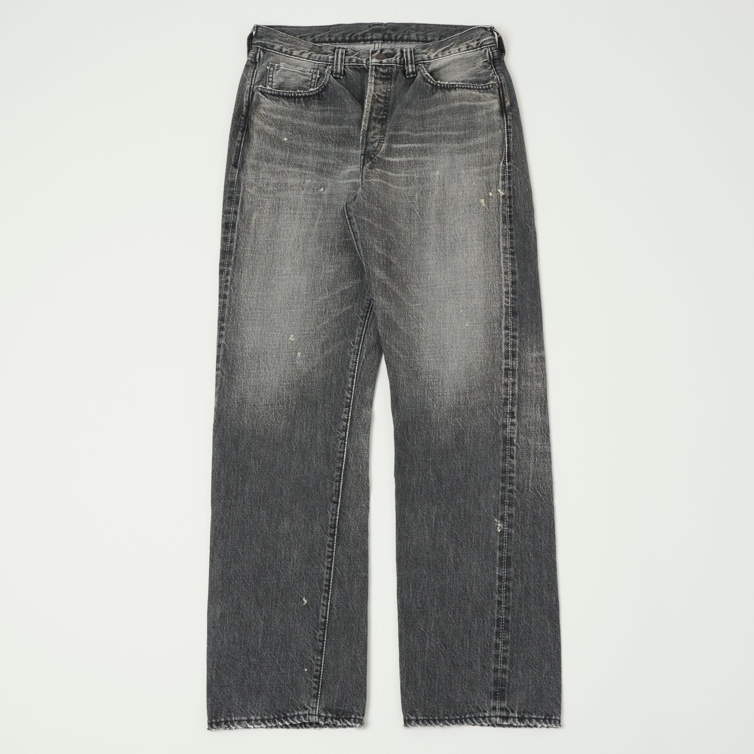 FULLCOUNT 1101 13.7oz Loose Straight Jean - Black 'Splatter Dartford' Wash