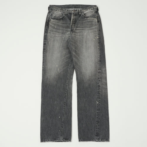 FULLCOUNT 1101 13.7oz Loose Straight Jean - Black 'Splatter Dartford' Wash