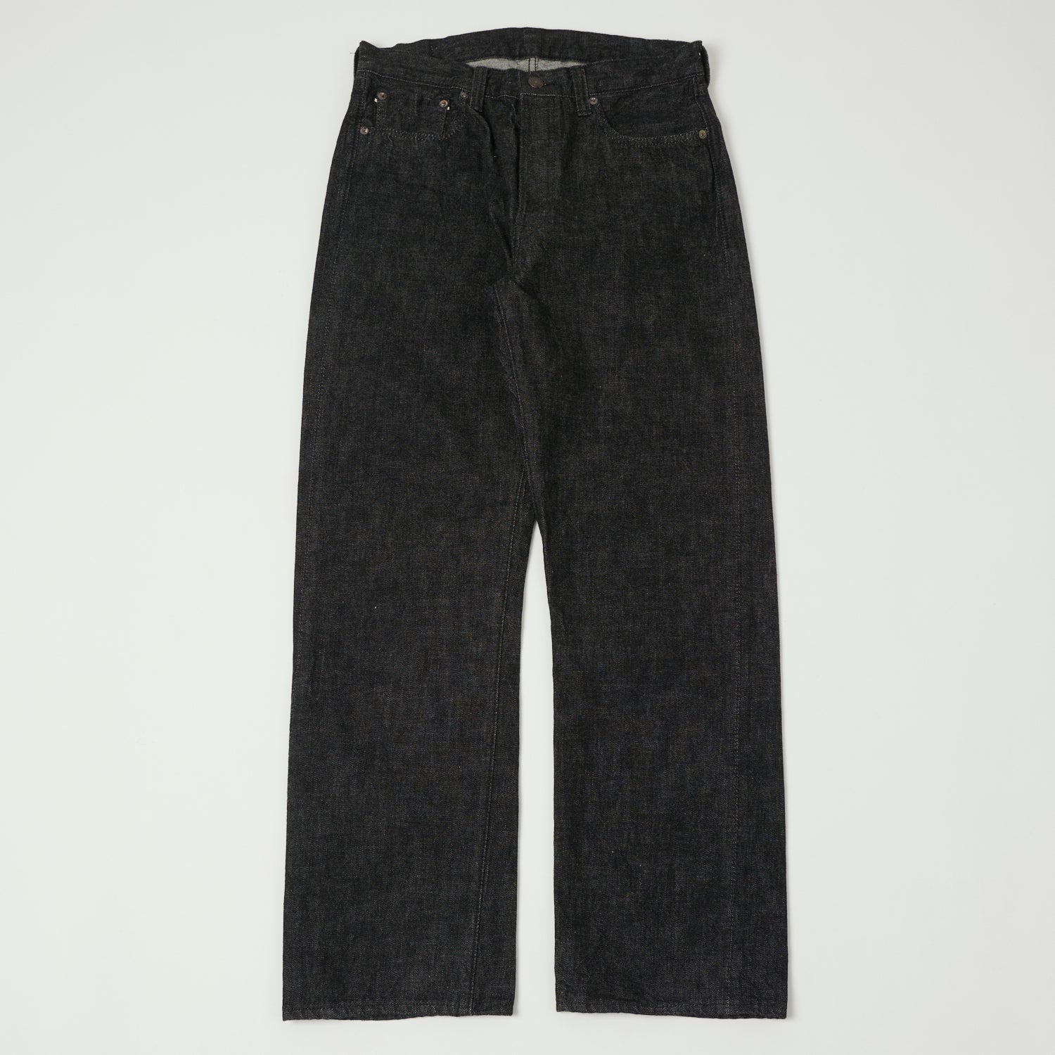 FULLCOUNT 1101 13.7oz Loose Straight Jean - Black One Wash