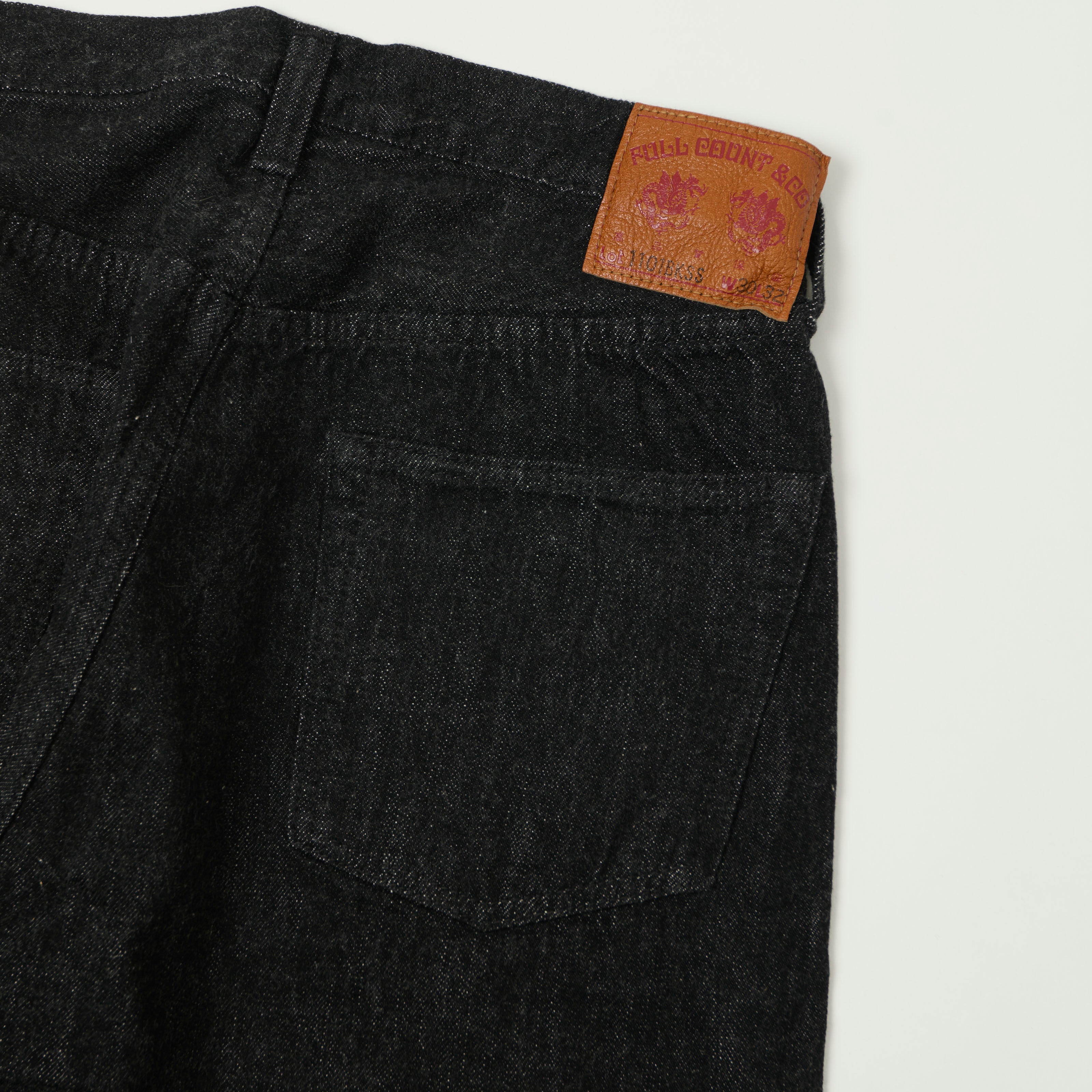 FULLCOUNT 1101SS 'Super Smooth' 11.5oz Loose Straight Jean - Black