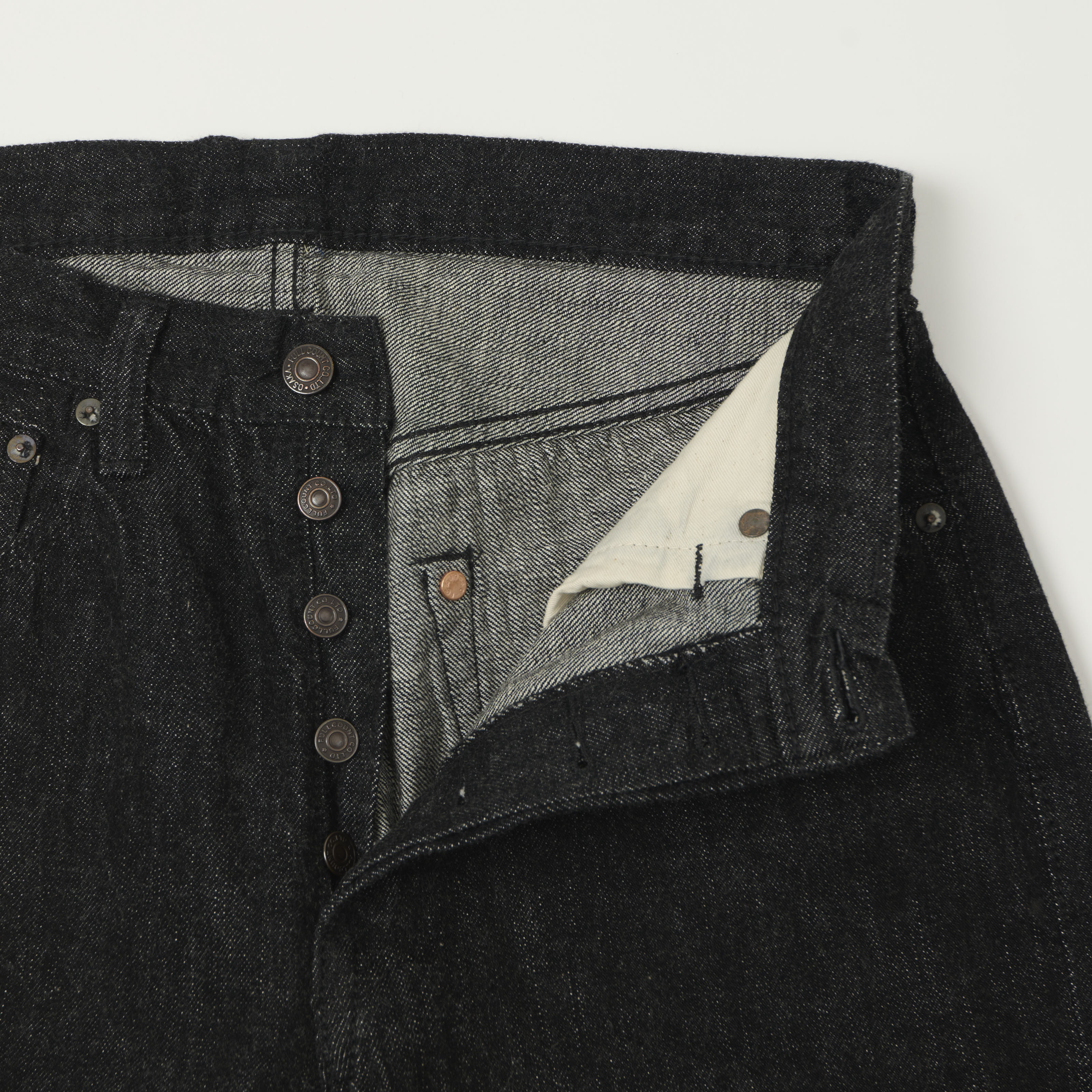 FULLCOUNT 1101SS 'Super Smooth' 11.5oz Loose Straight Jean - Black