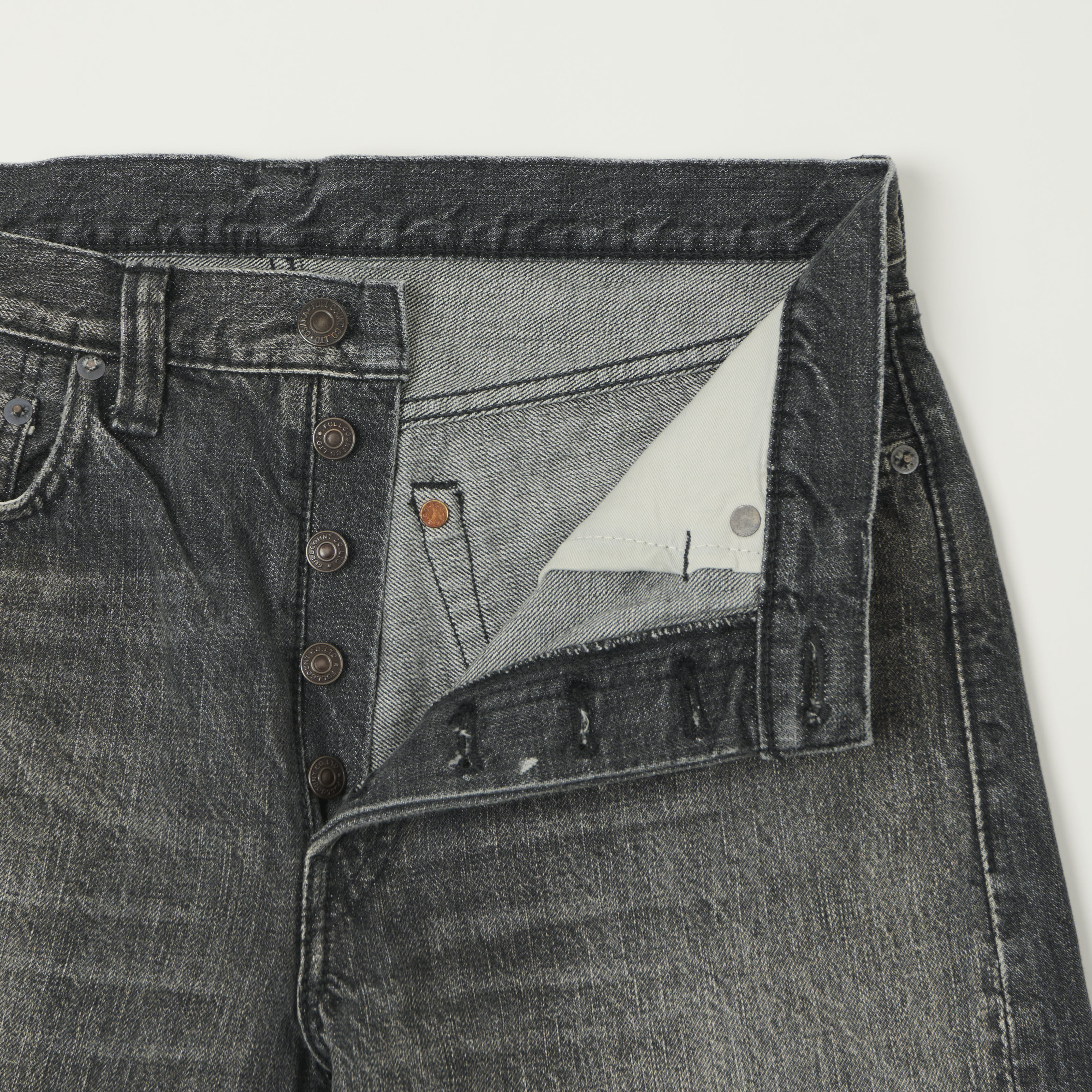 FULLCOUNT 1108 13.7oz Regular Straight Jean - Black 'Dartford' Wash