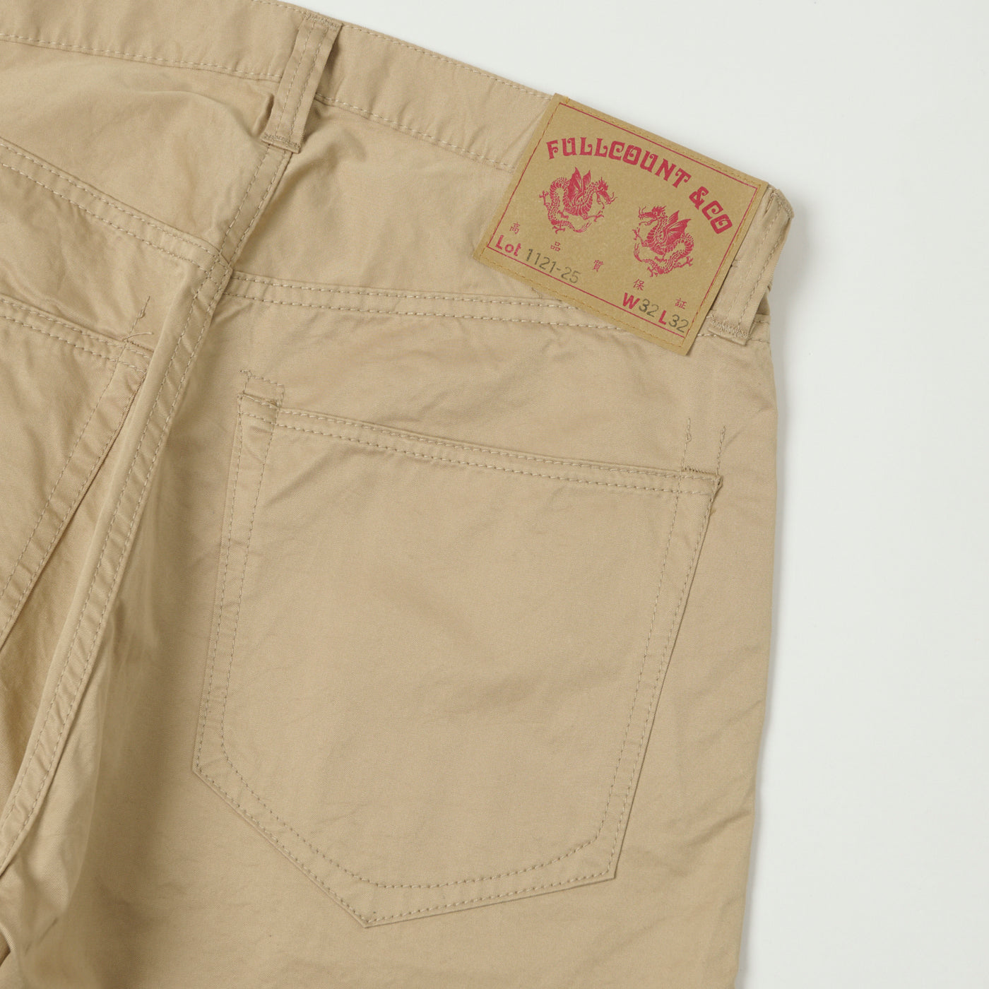 FULLCOUNT 1121 Burberry Twill 'Duke II' Wide Straight Jean - Beige