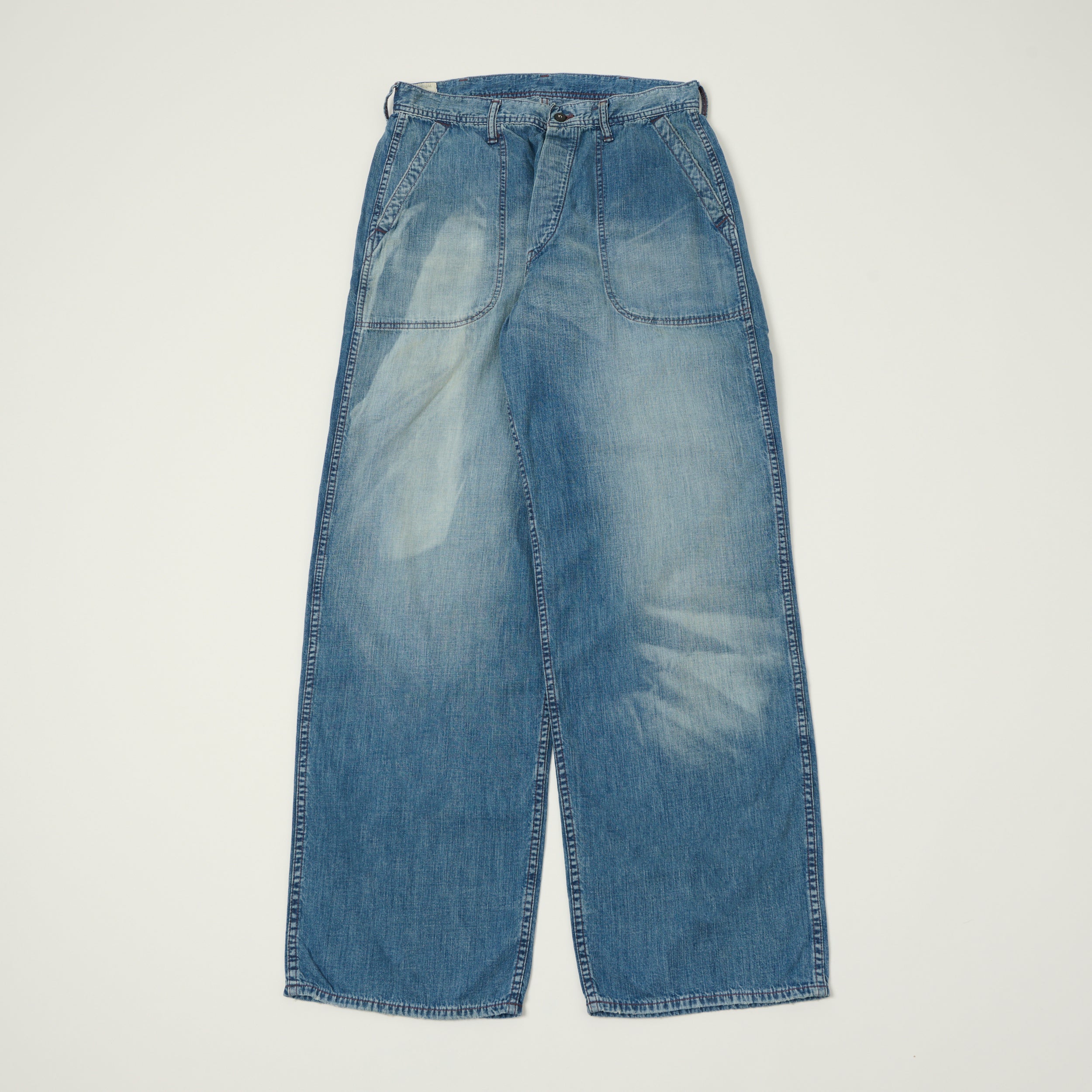 FULLCOUNT 1141 8oz Denim U.S. Navy Seamens Trousers - 'Master of Reality' Wash