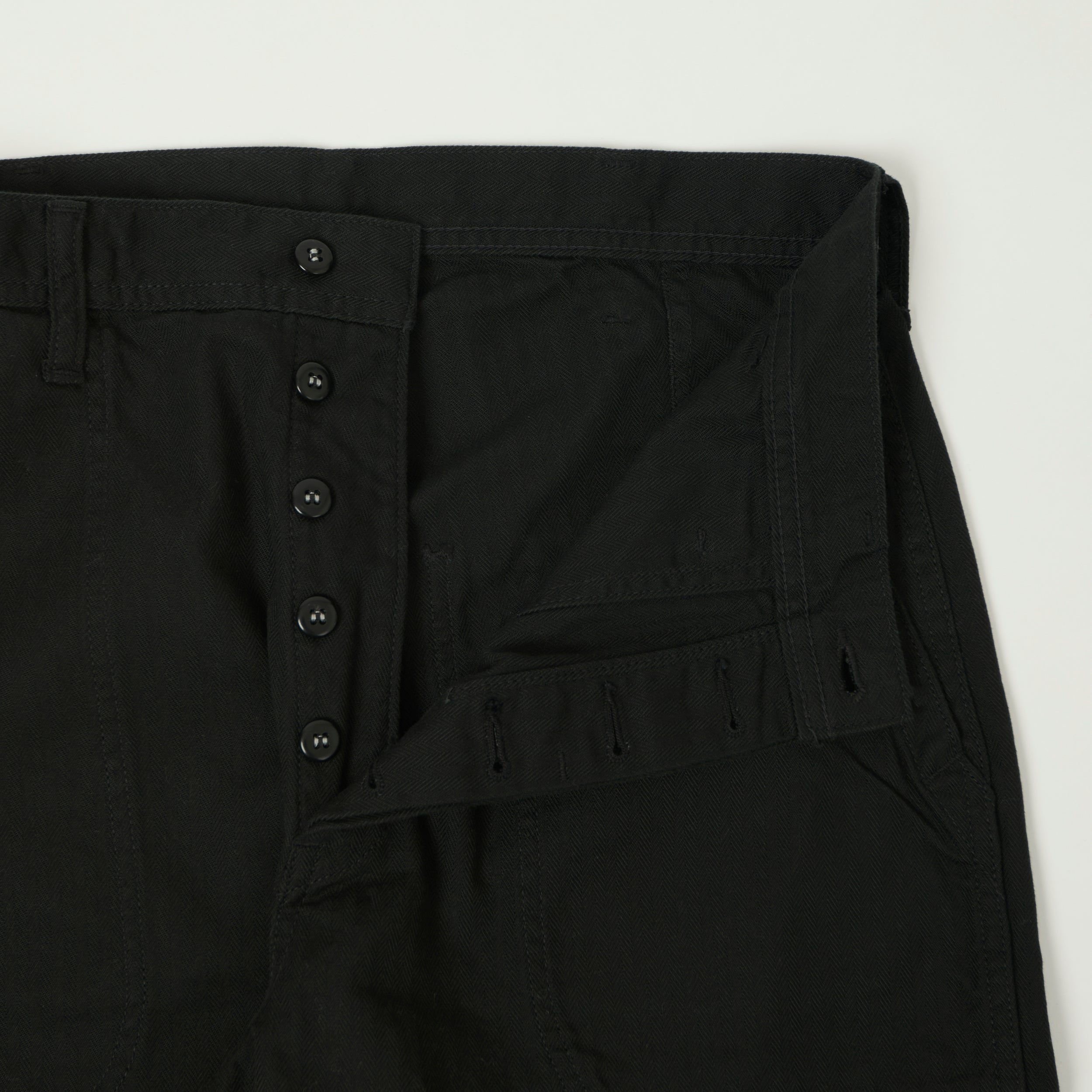 FULLCOUNT 1141 Herringbone Twill U.S. Navy Seamens Trousers - Black