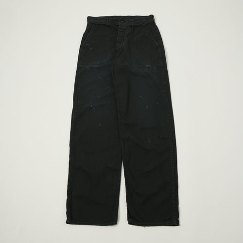 FULLCOUNT 1141 Herringbone Twill 'Vintage Effect' U. S. Navy Seamens Trousers  - Black