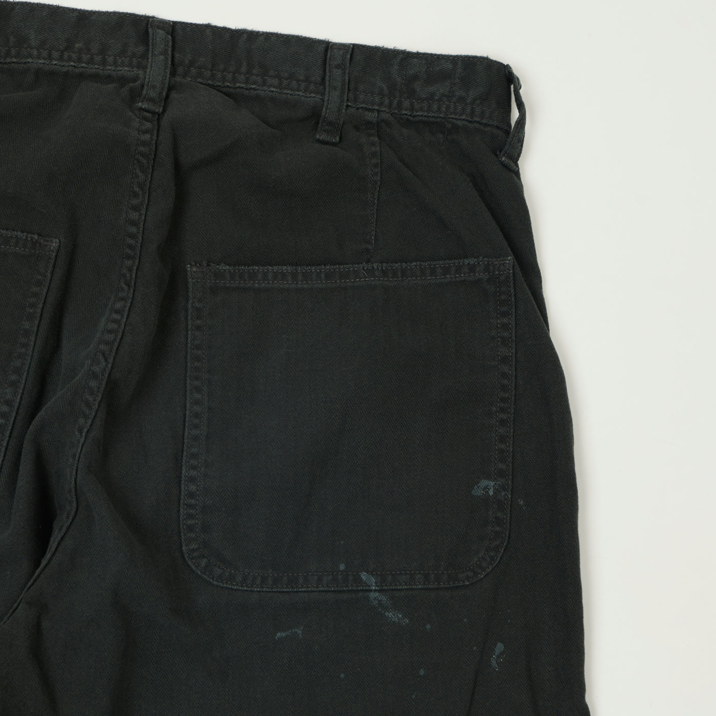 FULLCOUNT 1141 Herringbone Twill 'Vintage Effect' U. S. Navy Seamens Trousers  - Black