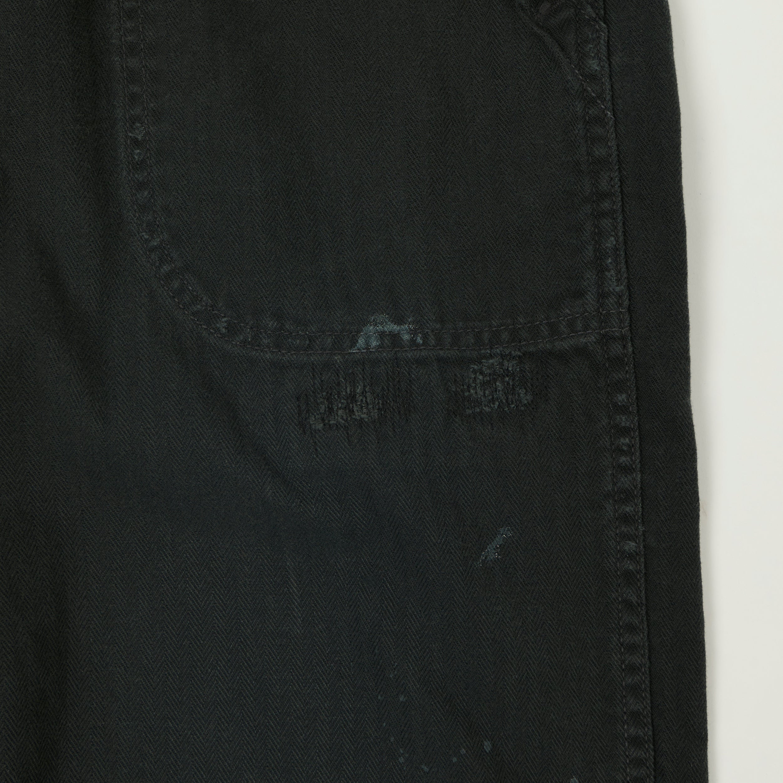 FULLCOUNT 1141 Herringbone Twill 'Vintage Effect' U. S. Navy Seamens Trousers  - Black